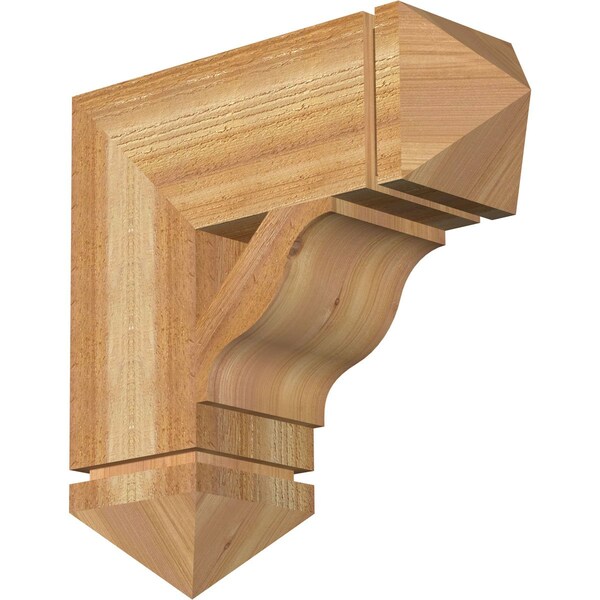 Ekena Millwork Funston Arts & Crafts Rough Sawn Bracket, Western Red Cedar, 6"W x 18"D x 18"H BKT06X18X18FST03RWR - main